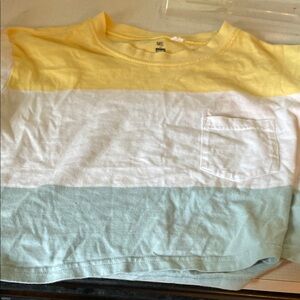 Me to We Yellow and White Crop Top